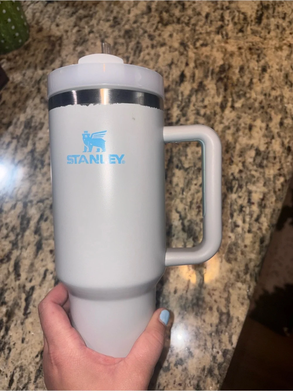 Stanley Grey and blue Tumbler 40oz - Picture 2 of 6